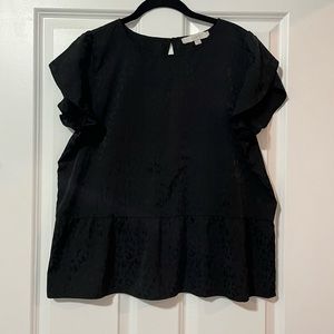 Flowy Black Peplum Top
